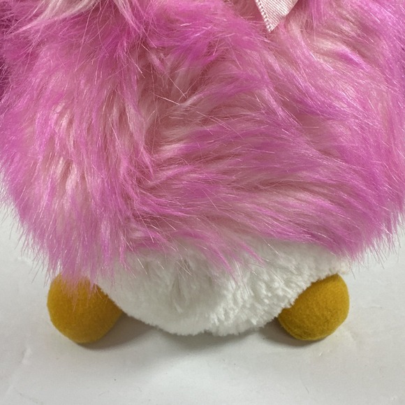 Aurora 8.5" Fuzzy PomPom Peguin Plush w/Pink Fuzzy Winter Coat - Picture 4 of 13